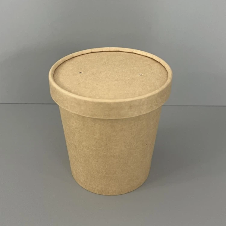 16oz 98mm kraft soup container with paper lids 16oz 98mm kraft soup container with paper lids